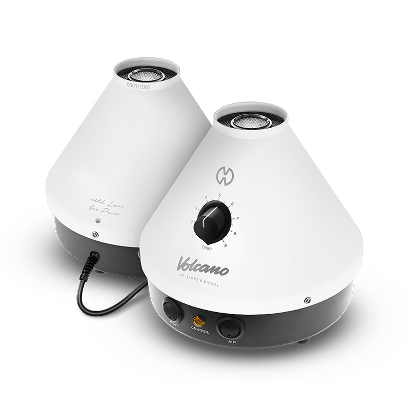 Side view of the Harmony Edition Volcano Vaporizer highlighting its elegant design and features.