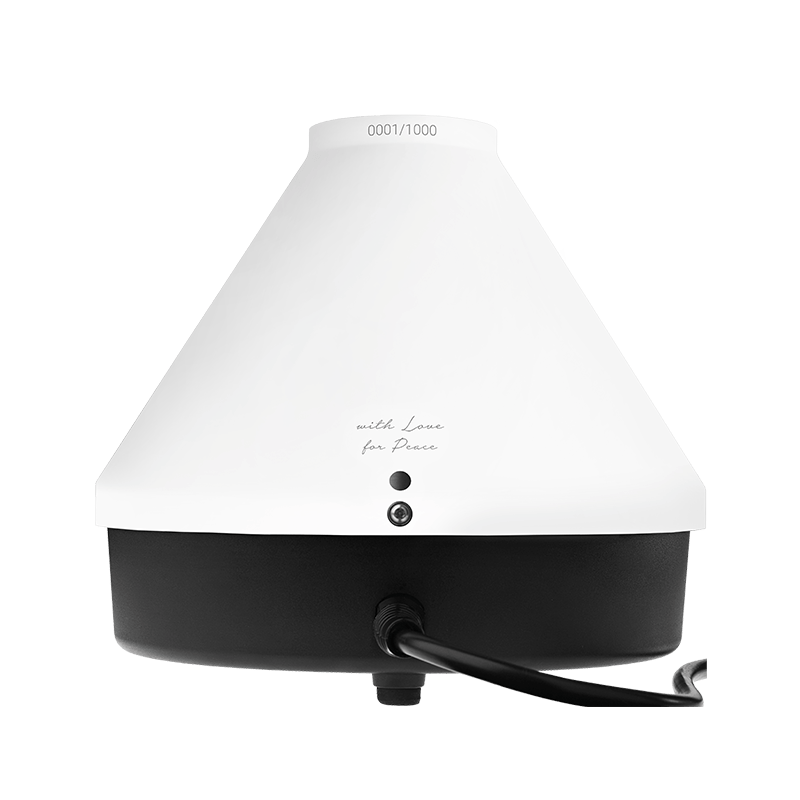 Close-up of the Harmony Edition Volcano Vaporizer with its unique engraving and matte finish.