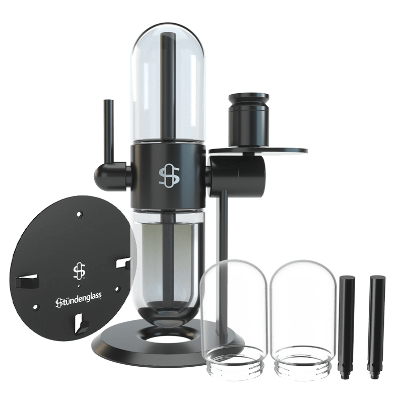 Close-up of gravity infuser on wall mount showing sleek design