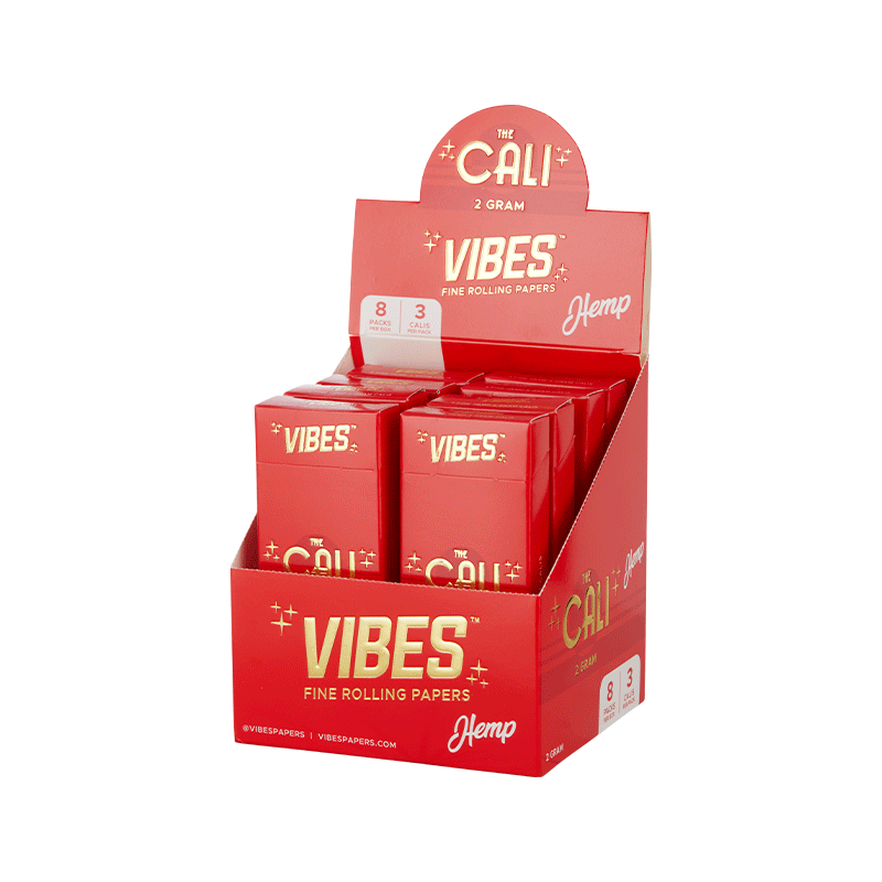 Close-up of the VIBES Cali Pre-Roll Box showing its airtight seal and durability.