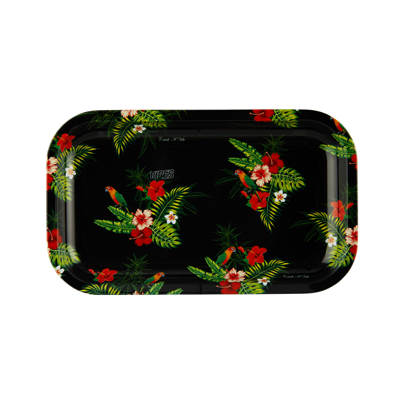 Aluminum tray with floral pattern used for party hosting
