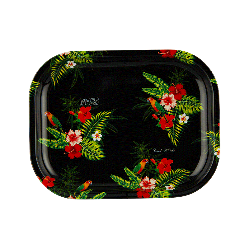Lightweight floral tray with detailed floral artwork on smooth surface