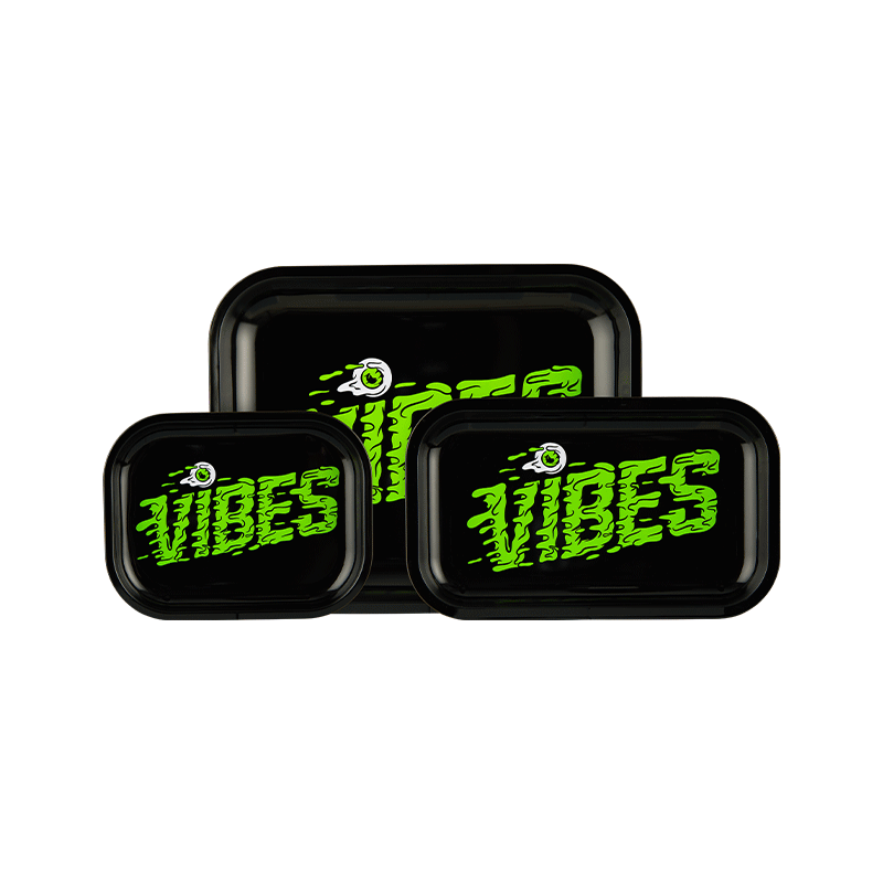 VIBES Slime Aluminum Tray showing bright green color and raised edges for tool safety