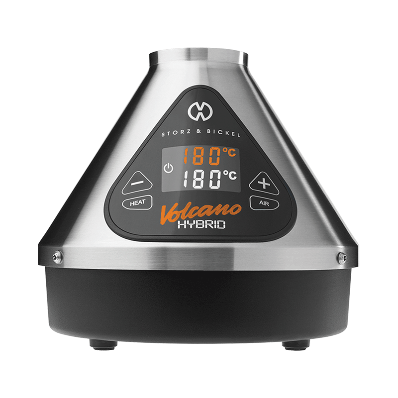 Volcano Hybrid vaporizer showing the control panel and balloon bag