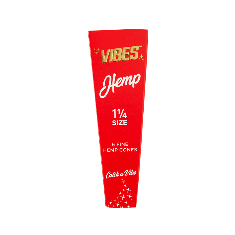 Close-up of Vibes Premium Hemp Cones showcasing quality and packaging.