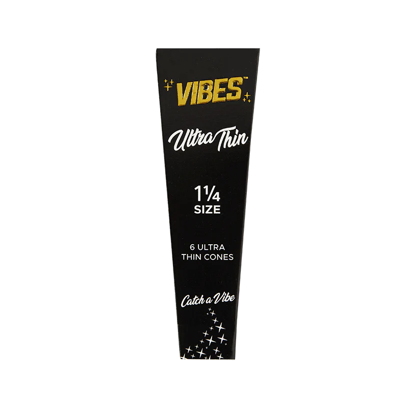Vibes Cones Coffin Pack with cones displayed for easy access and freshness.