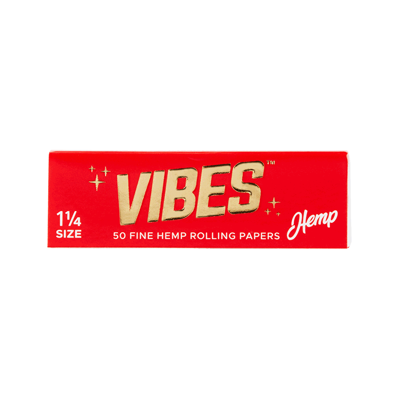 Close-up of Vibes Organic Hemp Rolling Papers highlighting the eco-friendly materials.