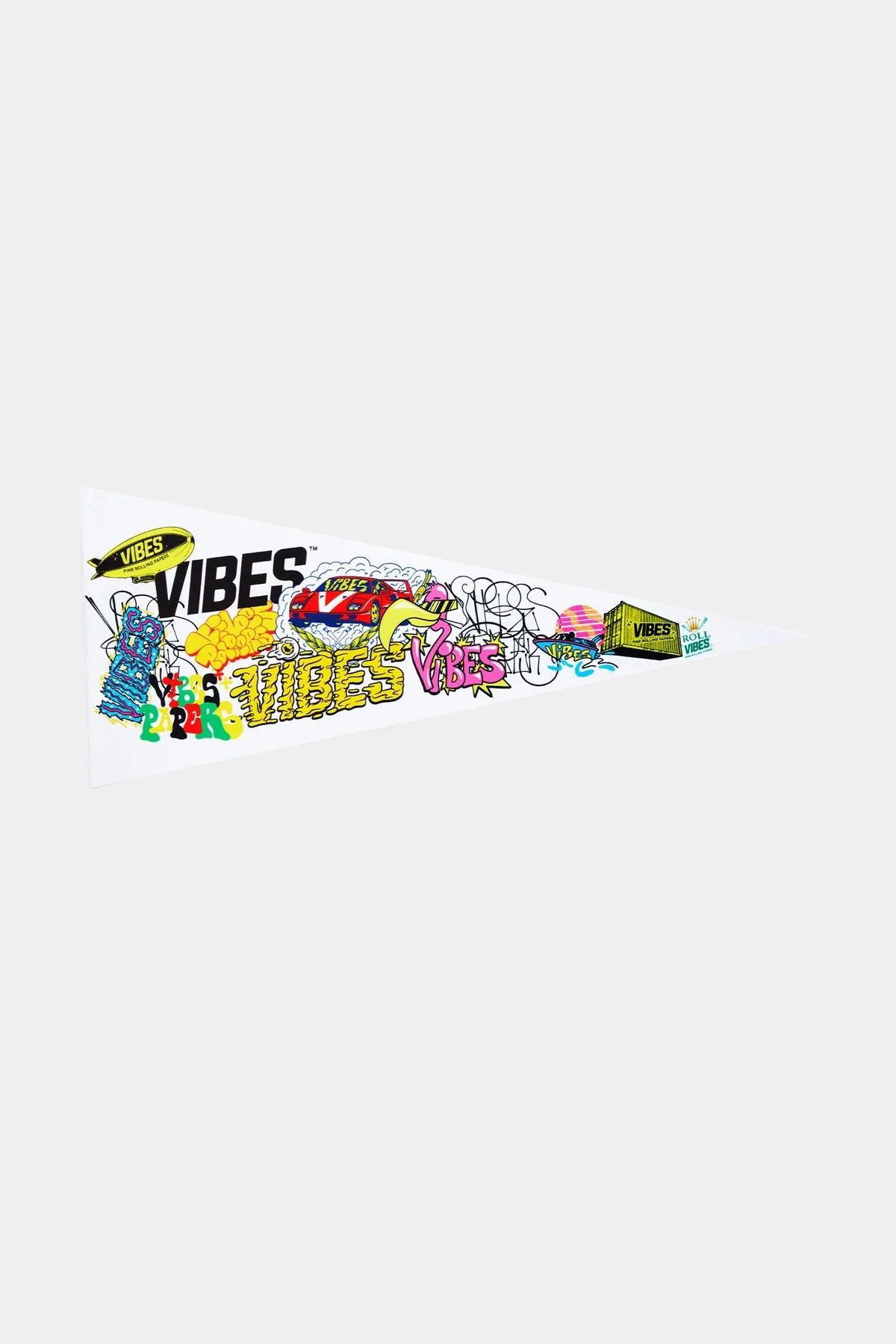 Close-up of Vibes Pennant made from felt with vibrant design, perfect for stylish home decor ideas