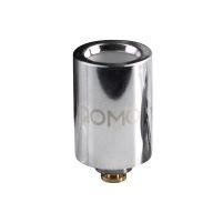 Close-up of QOMO replacement atomizer showcasing ceramic heating element.