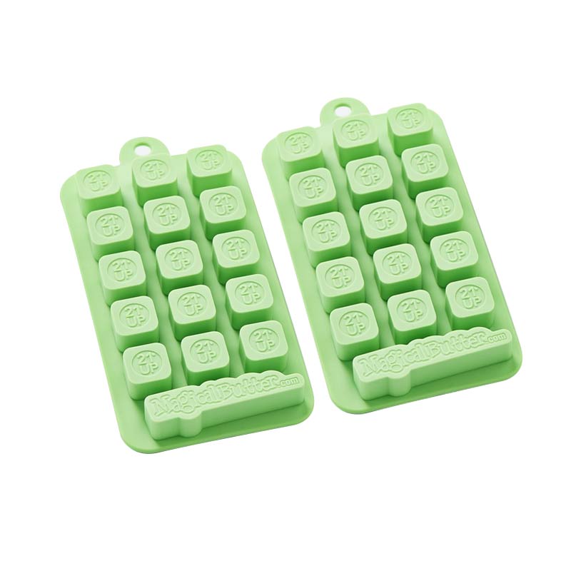 Gummies being easily released from the non-stick silicone mold for chocolates