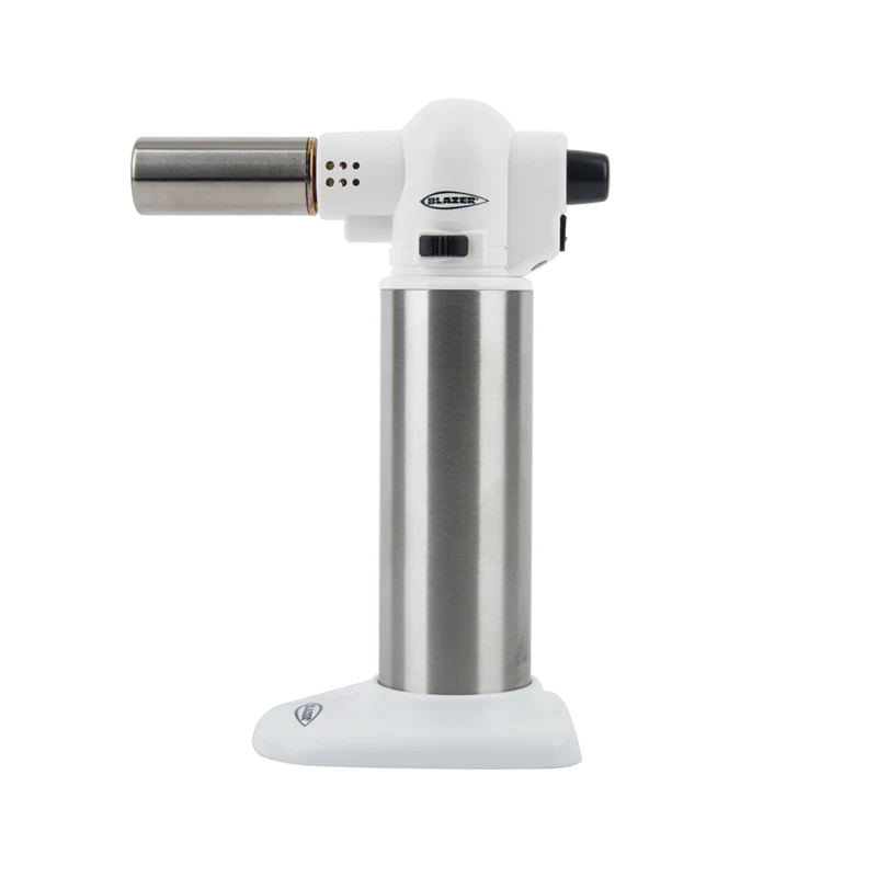 Close-up of the heavy-duty butane torch for soldering and cooking with adjustable flame