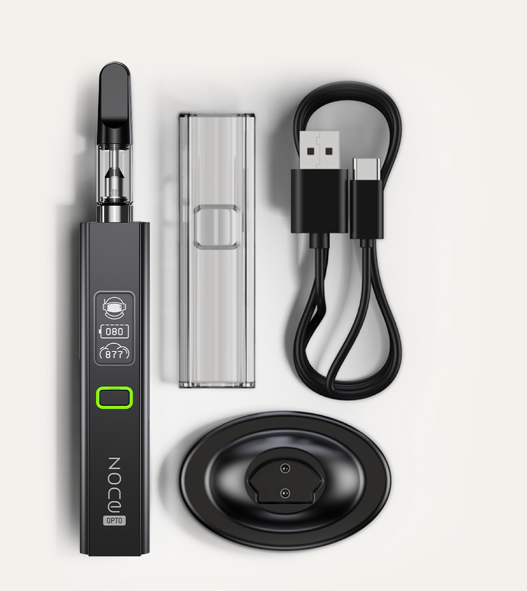 Portable vape battery with protective cover and charging dock