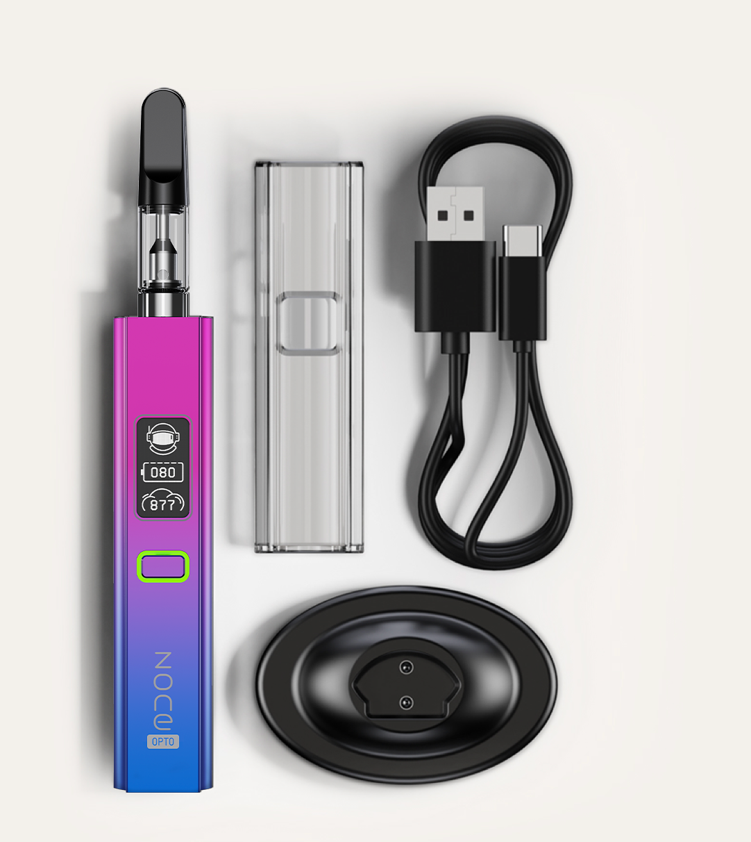 Portable vape battery with protective cover and charging dock