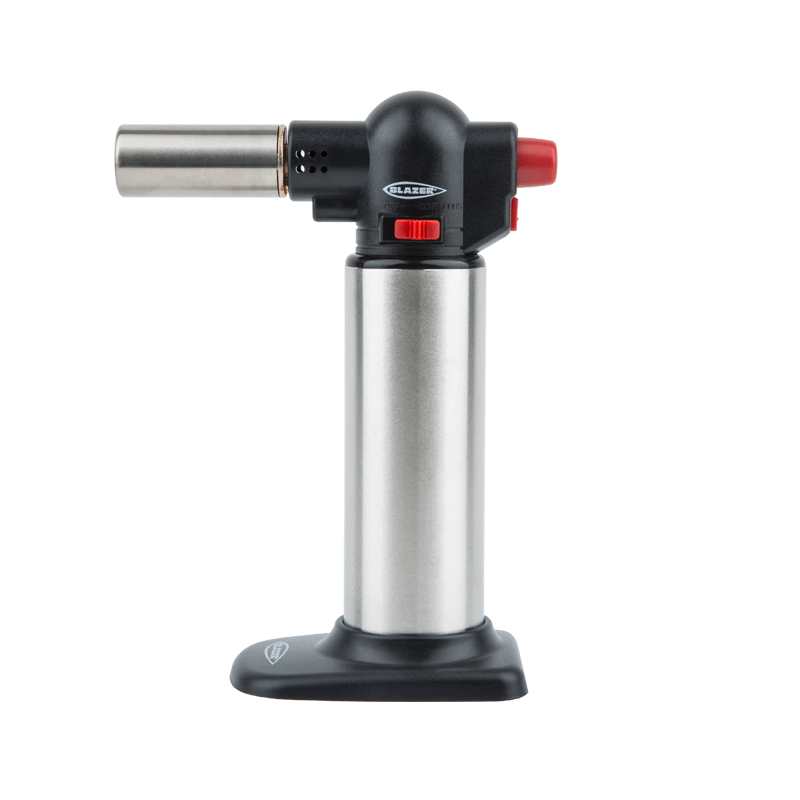 Close-up of the heavy-duty butane torch for soldering and cooking with adjustable flame