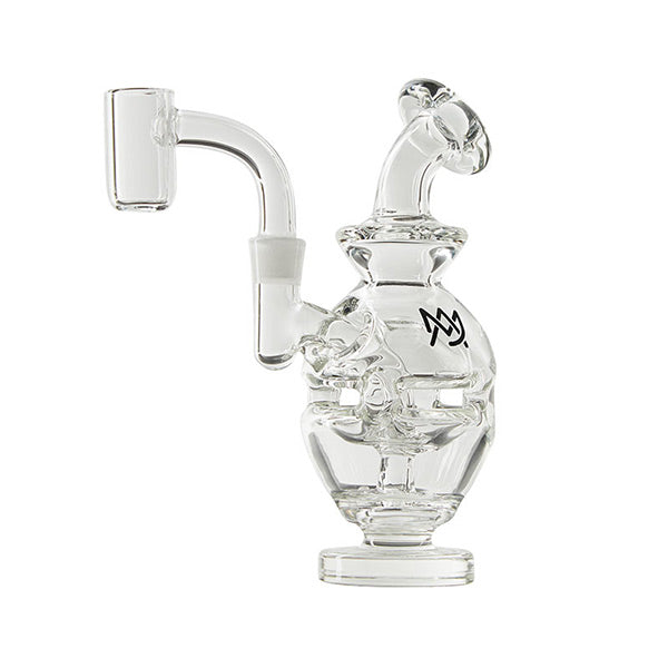 Close-up of the MJ Arsenal Regal Mini Rig highlighting its durable glass and stylish design.
