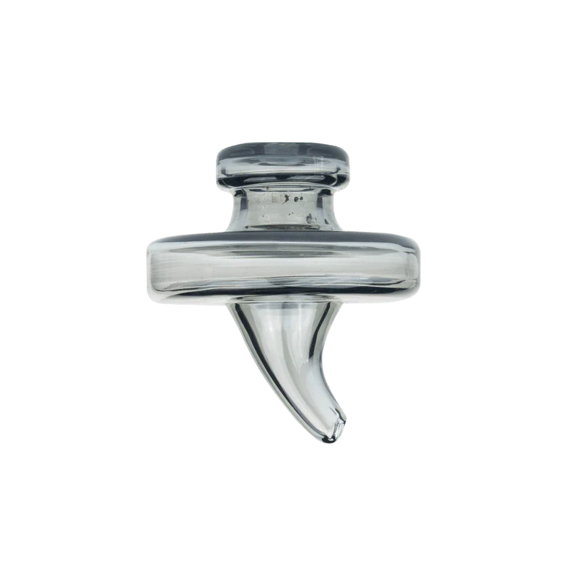 User handling a heat-resistant carb cap during a concentrate session