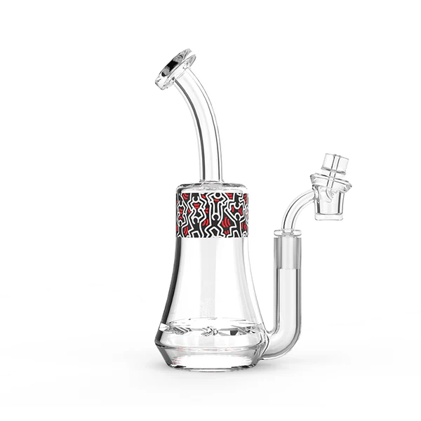 Close-up of the Artistic Haring Glass Rigs intricate patterns and bold lines, perfect for those seeking artistic bongs.