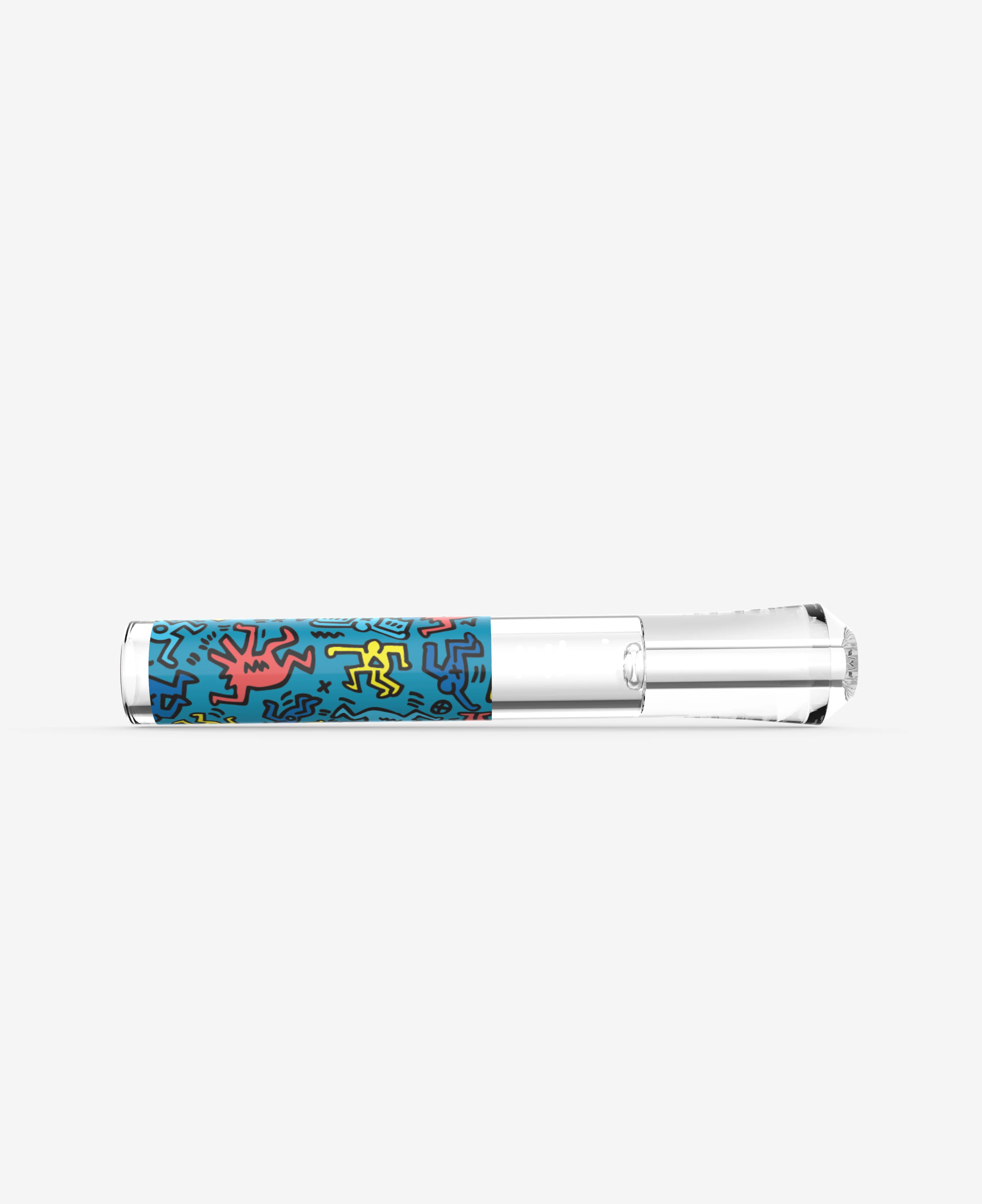 Discreet use of glass taster in pocket for quick dry herb hits