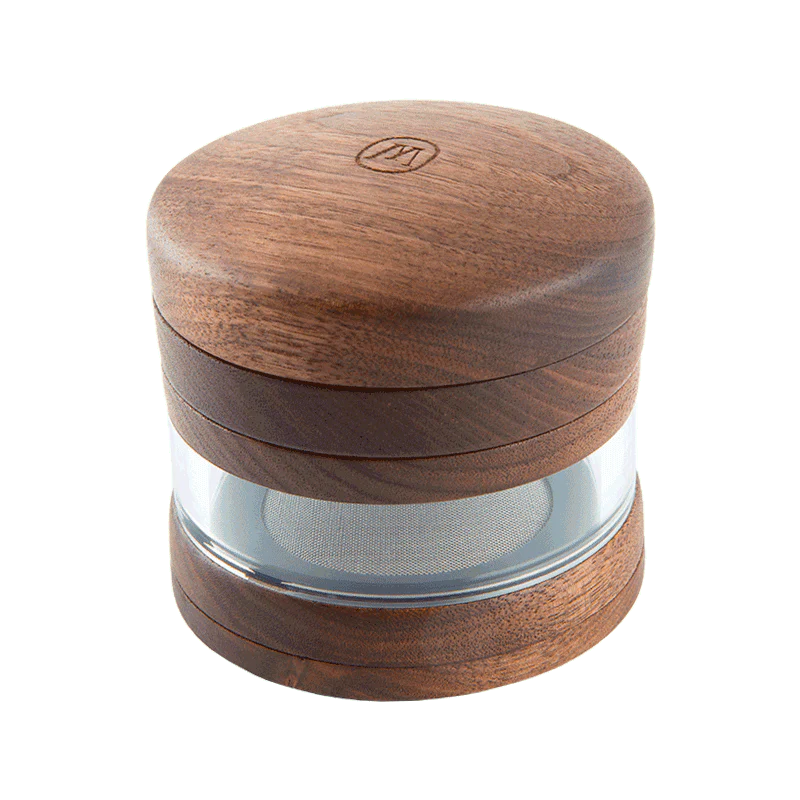 Herb grinder in use, grinding dry herbs with precision BACO teeth