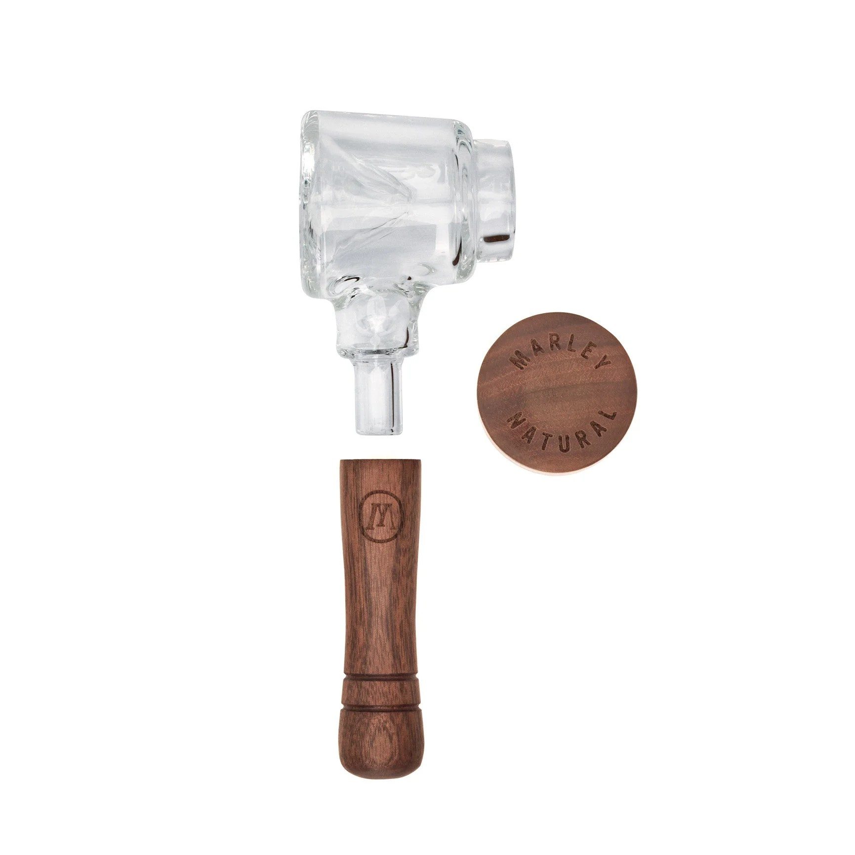 Close-up of the wide mouthpiece of the Marley Natural Premium Spoon Pipe, perfect for a comfortable smoking experience.