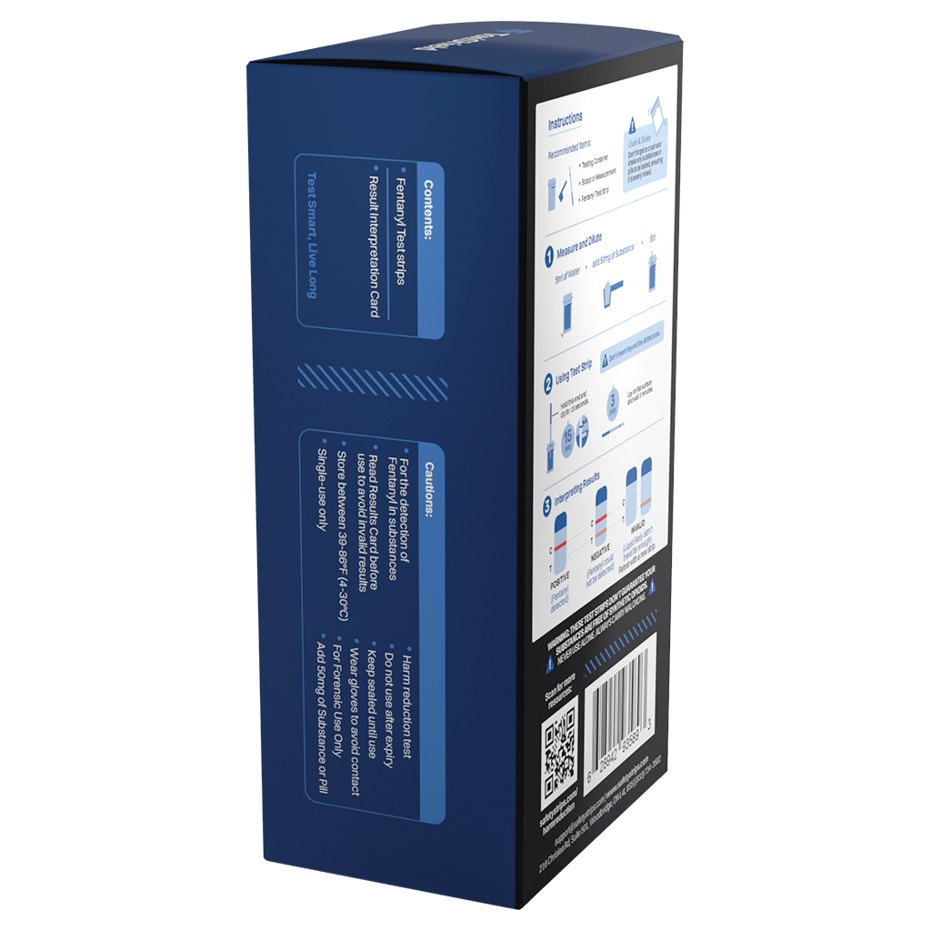 Discreet fentanyl test strips in hand for harm reduction