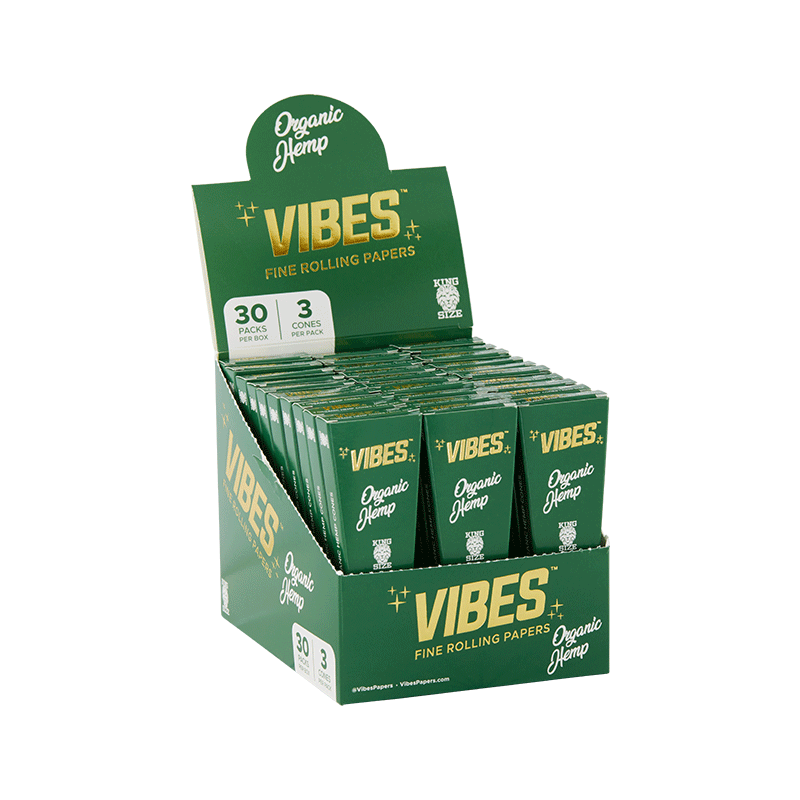 VIBES king size cones pack with ultra-thin paper for smooth smoking