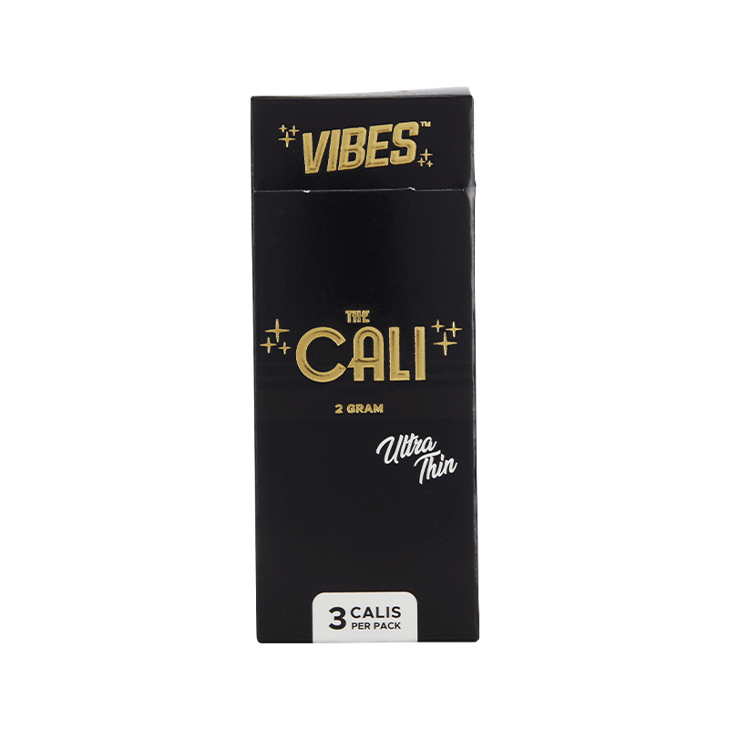 Close-up of Cali pre-roll highlighting cylindrical shape and ultra-thin construction