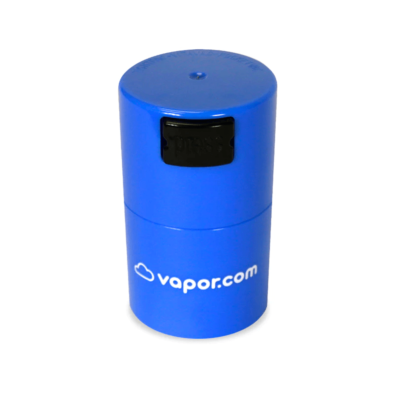 Close-up of vacuum sealed container cap being pushed down to activate the vacuum
