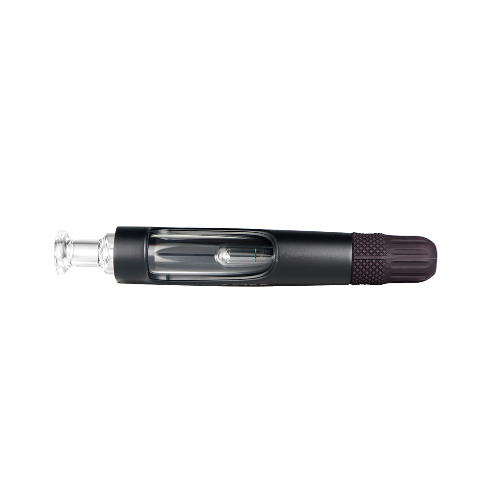 XVAPE Fyra vaporizer in use with dry herb, highlighting its adjustable voltage feature.