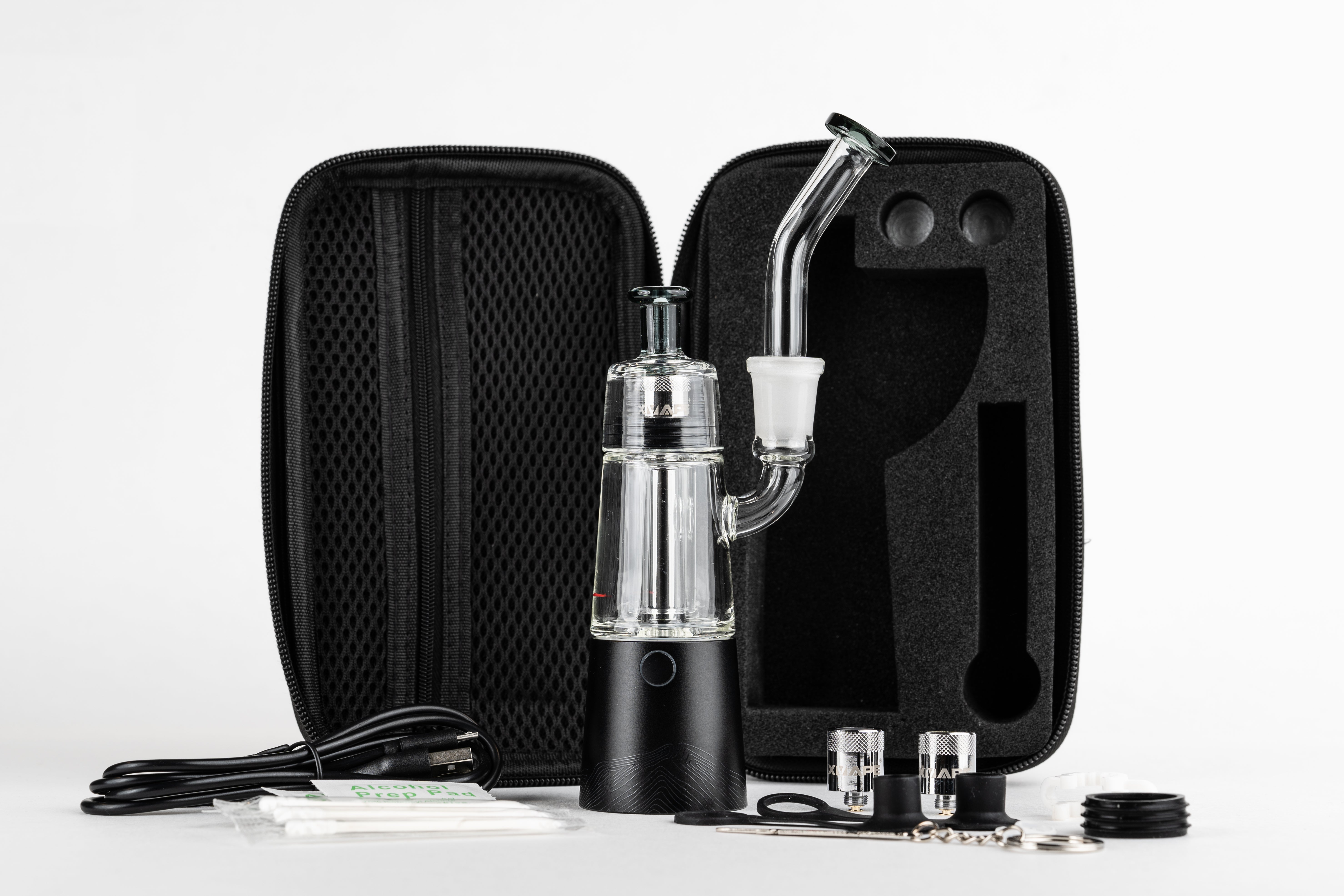Complete VistaMini Pro dab rig kit laid out for easy maintenance and setup