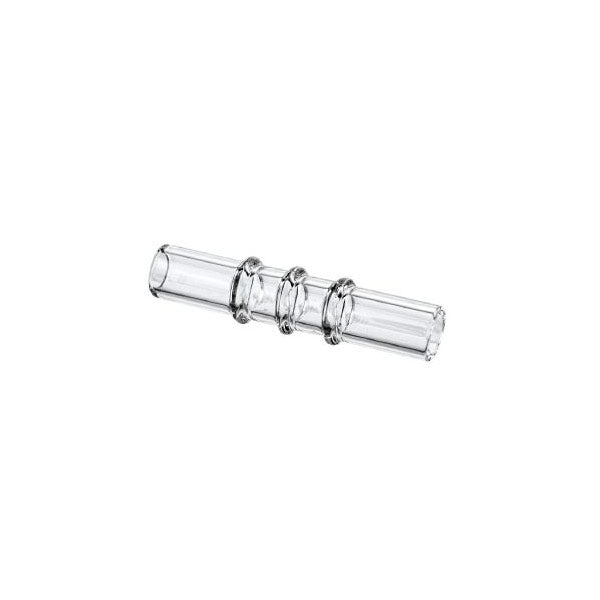 ComfortPlus Arizer glass mouthpiece from the side, showing its sleek design.