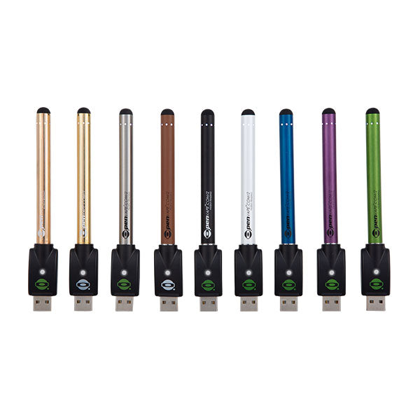 Close-up of the O.penVAPE 2.0 Variable Voltage Battery showing its sleek design and adjustable voltage settings.