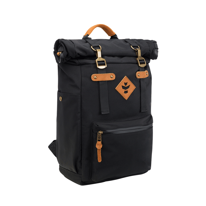Revelry Voyager travel backpack showcasing spacious top opening