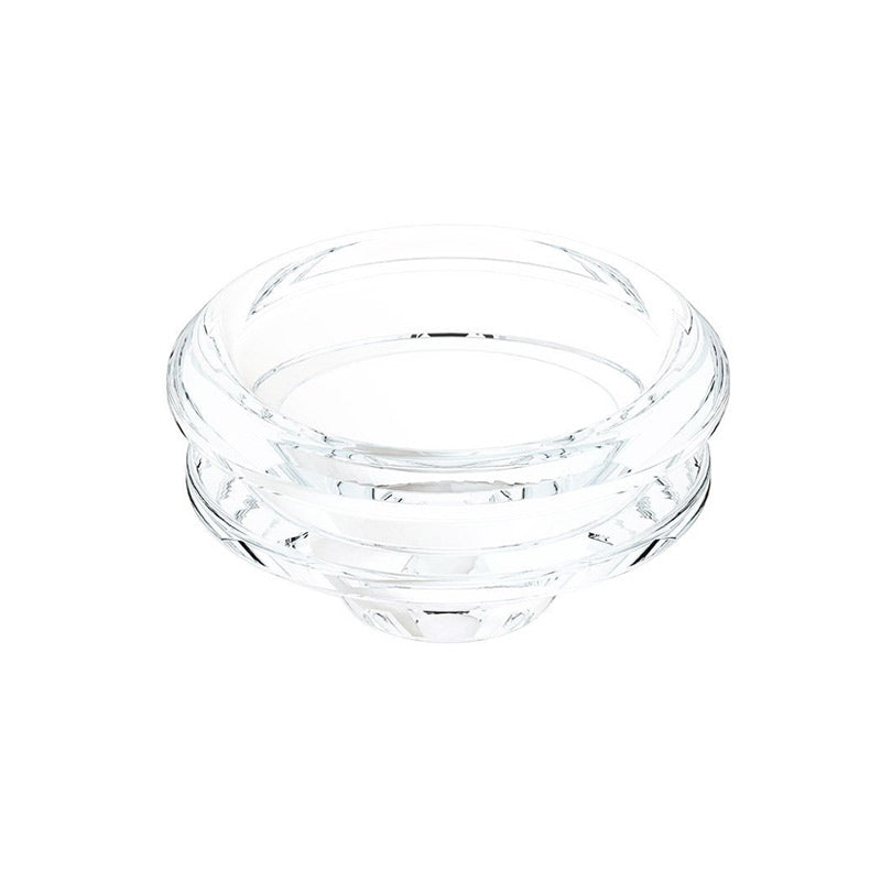 Eyce Shorty borosilicate bowl from the side, showcasing its sleek design and glass clarity.