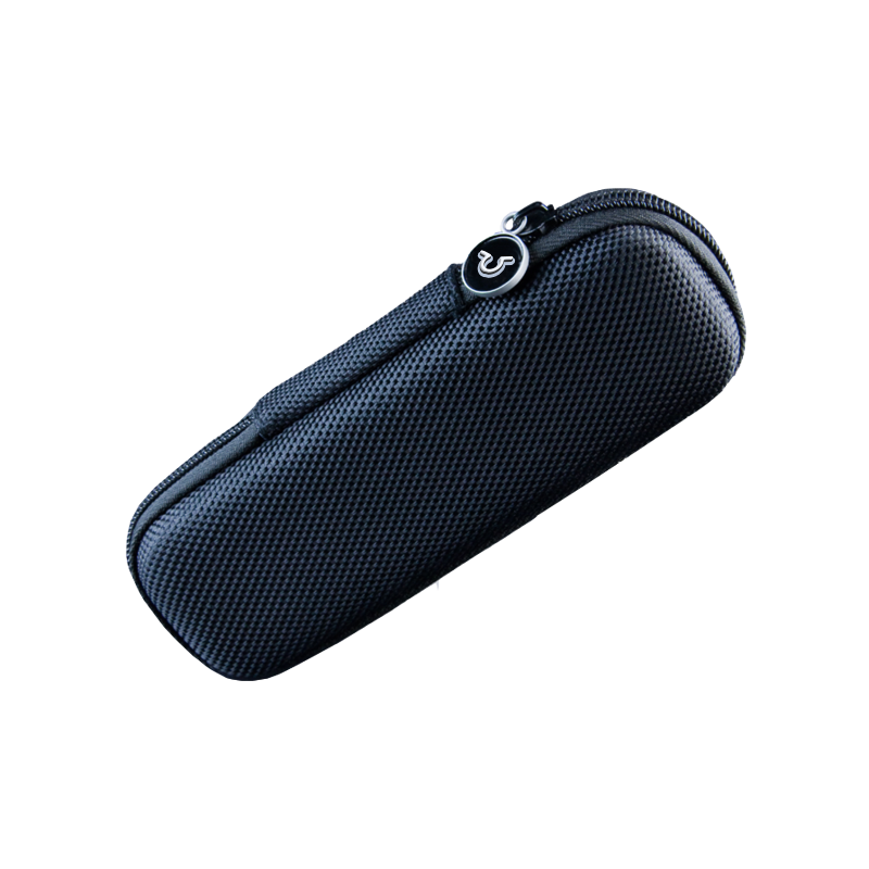 Close-up of Firefly 2+ case with zipper showing durable nylon material