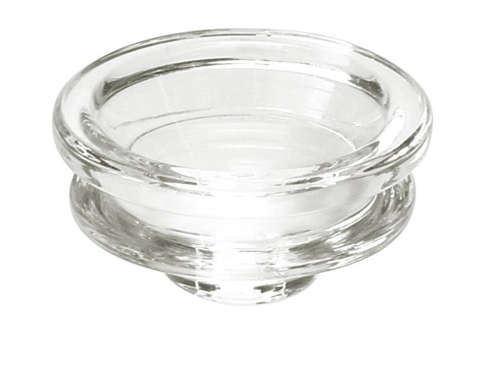 Close-up of Eyce Spoon glass bowl replacement showing borosilicate clarity