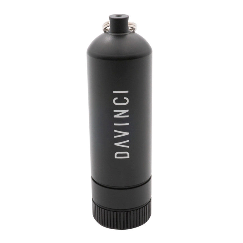 Close-up of DaVinci MIQRO Carry Can XL showing the anodized aluminum finish and screw-top lid