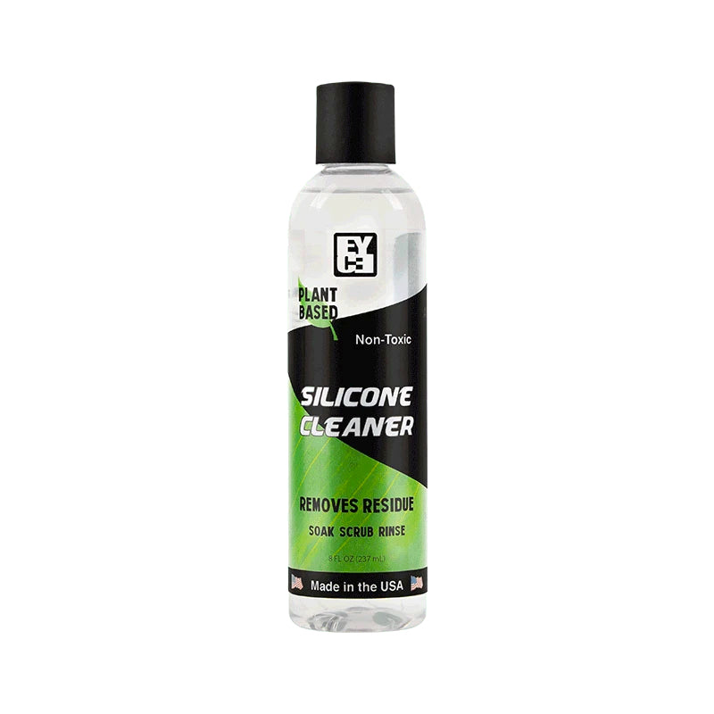 Close-up of Eyce silicone cleaner bottle with label and spray nozzle