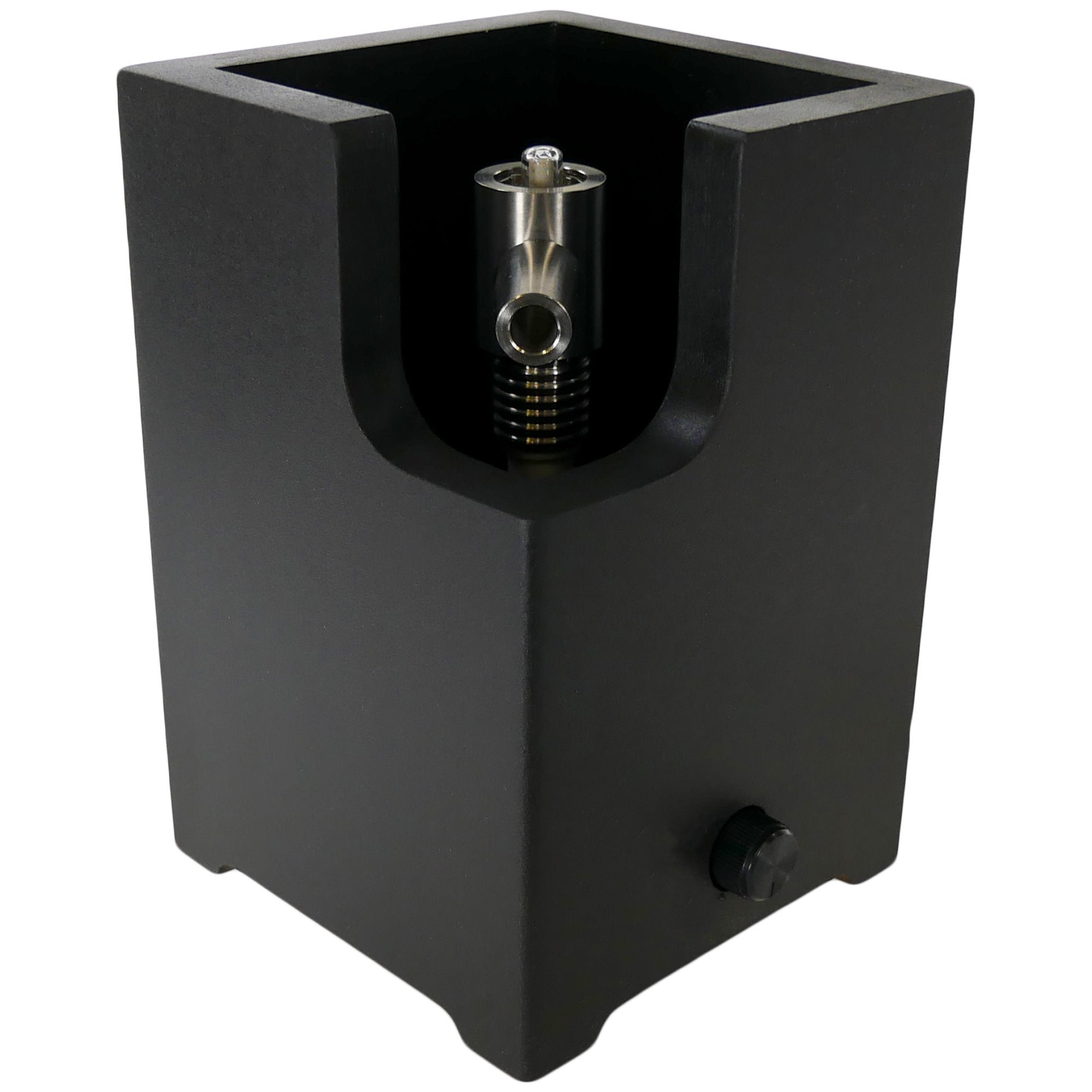 Close-up of the Ditanium Vaporizer's titanium chamber and control dial