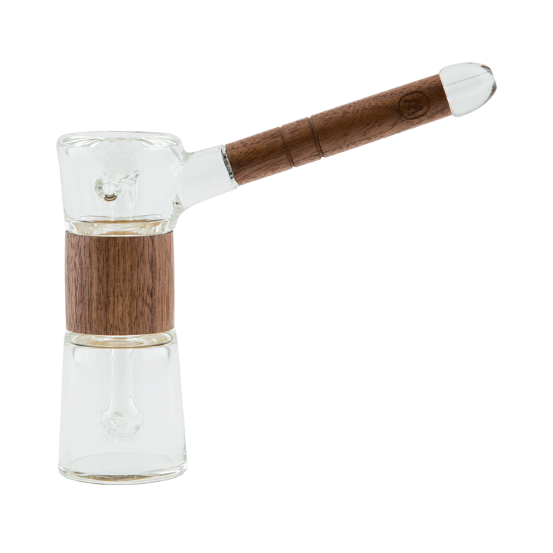Marley Natural Glass & Walnut Bubbler showcasing its elegant design and filtration features