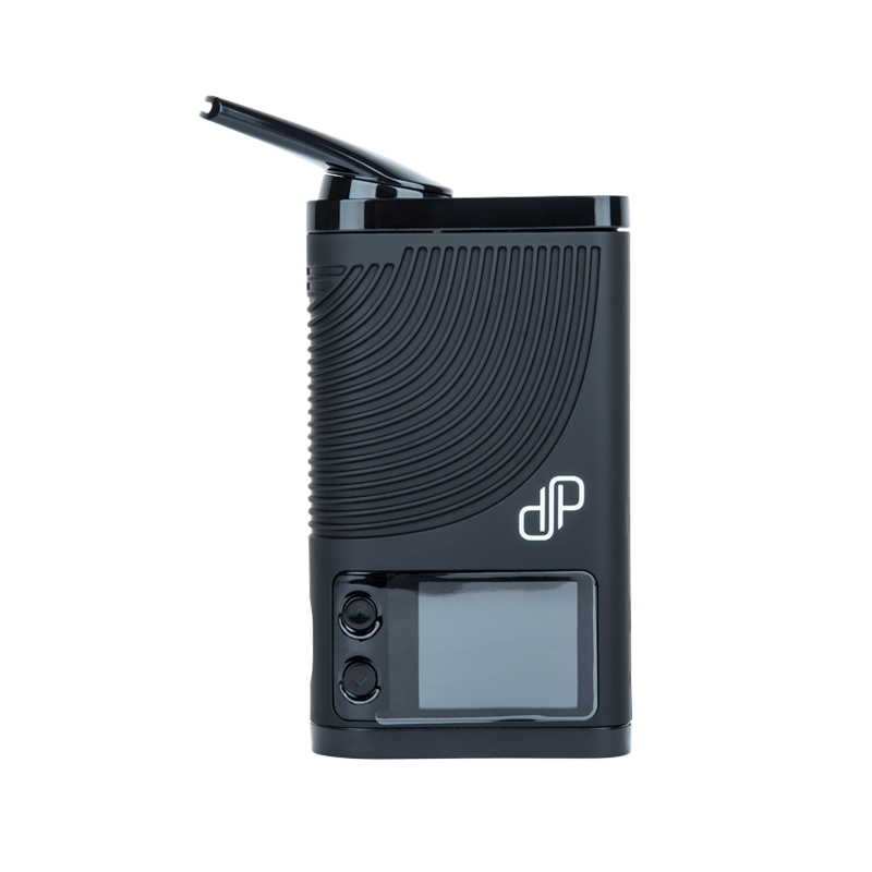 Side view of the CFX Pro dry herb vaporizer showing HD display and ribbed grip