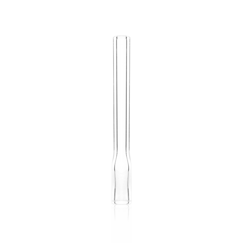 Close-up of the premium glass mouthpiece for Haze vaporizer, showcasing its fine craftsmanship.
