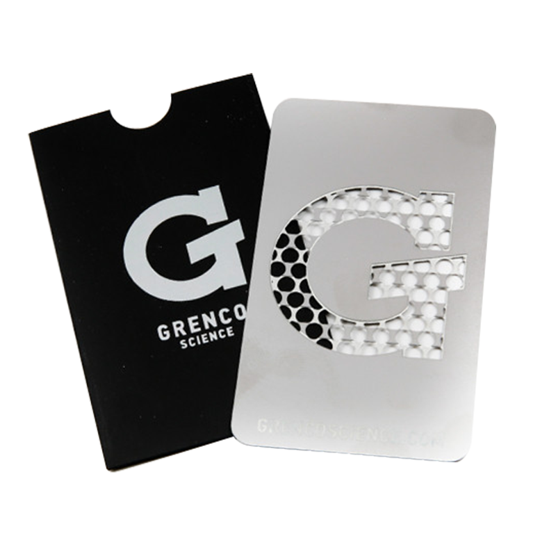 G Card Premium Herb Grinder showcasing its sleek design and portable nature for easy use with vaporizers.