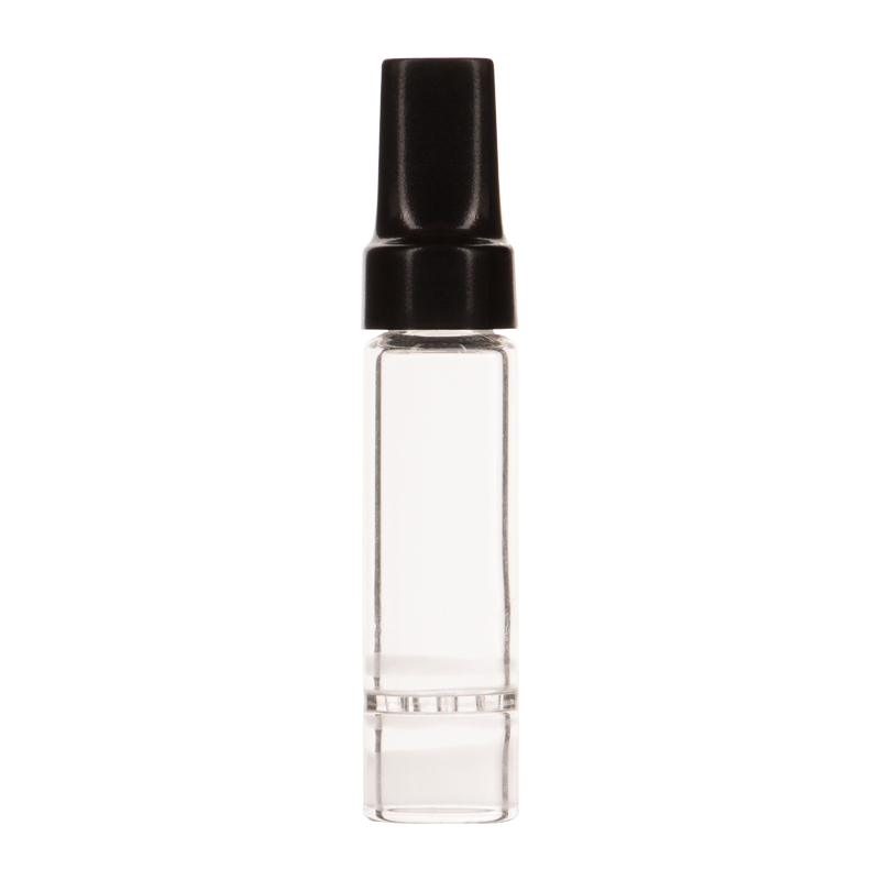 Side view of the premium glass mouthpiece aroma tube for Arizer Air, showcasing the sleek design and integrated mouthpiece.