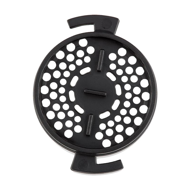 Close-up of Volcano air filter cap showing its durable design.