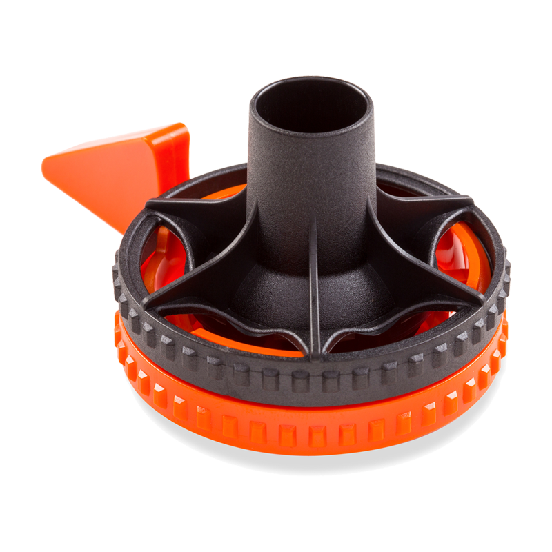 Close-up view of Plenty vaporizer filling chamber housing showcasing its robust design.