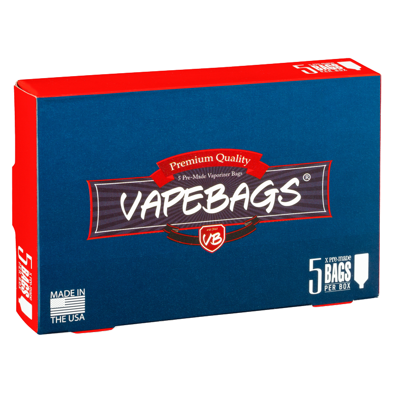 Vaporizer bag attached to Volcano vaporizer showing tapered end design