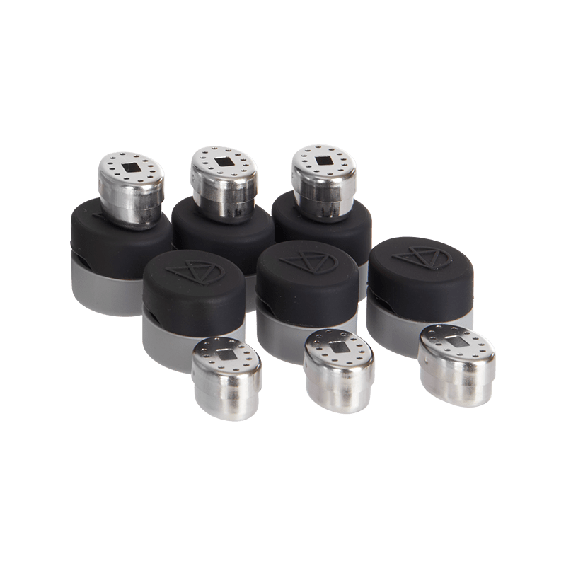 Close-up of DaVinci Miqro dry herb vaporizer capsule inserted into device