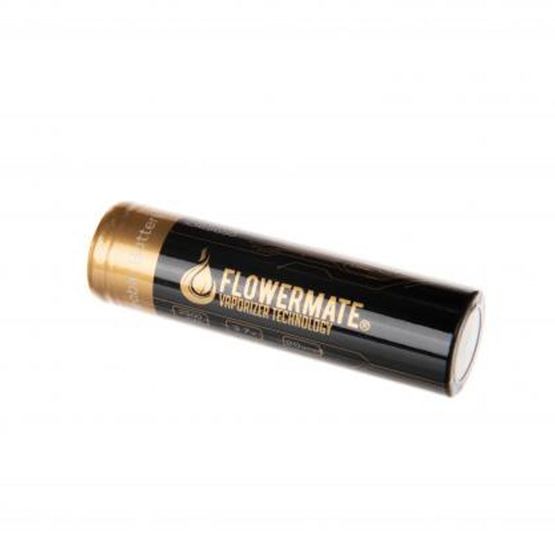 Close-up of Flowermate Slick removable 2500mAh battery being inserted into vaporizer