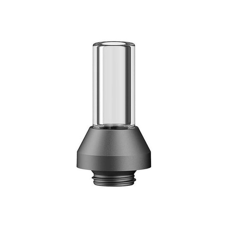 Close-up of Flowermate Slick glass mouthpiece showing its sleek design and borosilicate glass material.